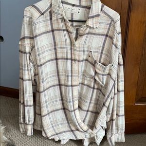 Free People Hidden Valley Woven Plaid shirt
